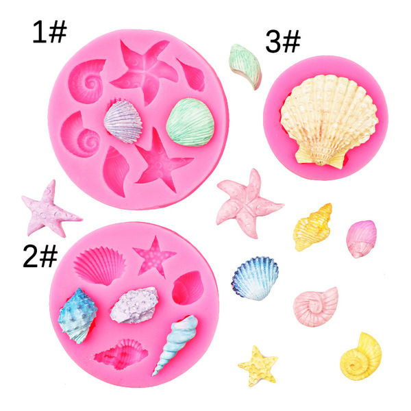 Ocean theme conch starfish shell silicone mold